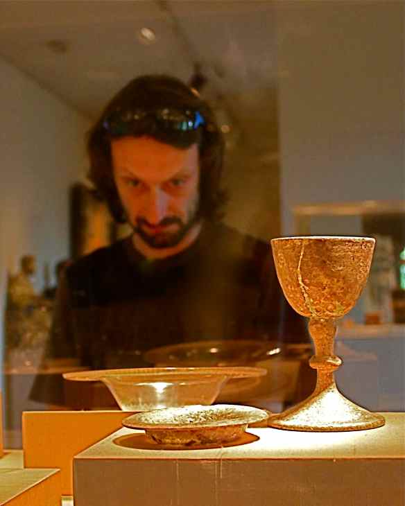 Chalice and Paten; Early Christian Artifacts being preserved at the Cloisters in NYC; photo by M.J. Glauber